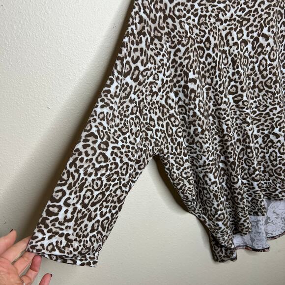 Cato Leopard Print Pattern Doleman Sleeves XLarge - Picture 3 of 10